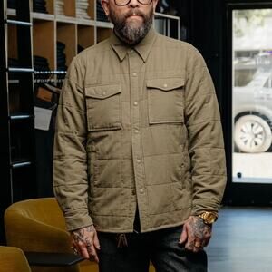 RRL Ralph Lauren Mountaineer Quilted Olive Drab Shirt Jacket M NEW Sanforized